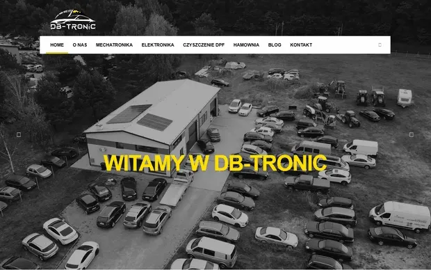 Podgląd strony DBTronic — animowany scroll