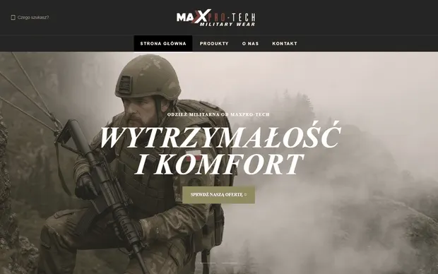Podgląd strony Maxpro Tech — animowany scroll