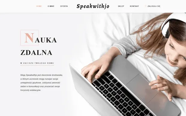 Podgląd strony Speak with Jo — animowany scroll